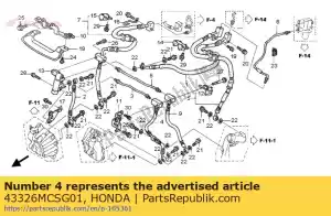 Honda 43326MCSG01 manguera comp. d, freno secundario - Lado inferior