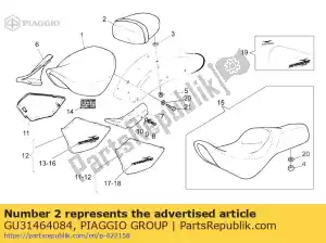 Piaggio Group GU31464084 sillín trasero base nevada - Lado inferior