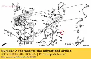 Honda 43323MGH640 clamper, fr. mangueira do freio - Lado inferior