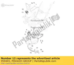 Piaggio Group 959465 tampa de enchimento do tanque de combustível - Lado inferior