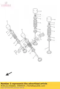 yamaha 4C8121160000 sede, mola da válvula - Lado inferior