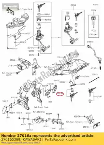 Kawasaki 270165368 serrure, siège - La partie au fond