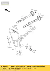 kawasaki 120531113 ketting, nok, rr z550-g1 - Onderkant