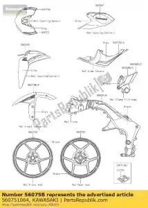 kawasaki 560751064 pattern,tail cover,lh zr1000gg - Bottom side