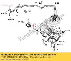 Qui puoi ordinare colletto, regolazione lucchetto da Honda , con numero parte 83119MG9000: