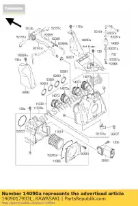 Kawasaki 1409017903L copertura, rh, m.f.c.gray - Il fondo