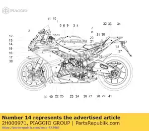 Piaggio Group 2H000971 decalcomania striscia inferiore rh - Il fondo