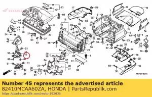 honda 82410MCAA60ZA corpo, l. apoio de braço * nh1 * (nh1 preto) - Lado inferior