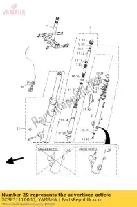 yamaha 2C8F31110000 perno, tapa - Lado inferior