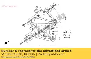 Honda 51380HC0680 brazo superior, l - Lado inferior