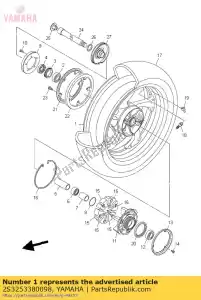 yamaha 2S3253380098 roda fundida, traseira - Lado inferior