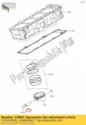 pin-piston zx1000-c1h van Kawasaki, met onderdeel nummer 130020004, bestel je hier online: