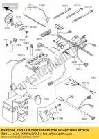 260111614, Kawasaki, fio-chumbo klf300-b8 kawasaki klf 300 2000 2001 2002 2003 2004 2005 2006, Novo