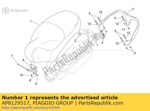 aprilia AP8129517 selim - Lado inferior