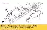 18372HN5670, Honda, Banda a, ex. cubierta de tubería honda trx350fe fourtrax rancher 4x4 es 350 , Nuevo