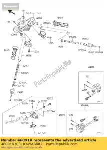 Kawasaki 460910303 control de montaje de vivienda, lh - Lado inferior