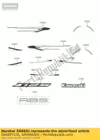 56069Y156, Kawasaki, patrón, para cubrir, rh kawasaki j  special edition se a sc125 b abs j125 125 , Nuevo