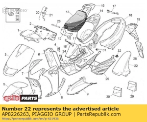 aprilia AP8226263 hinterer kotflügel - Unterseite