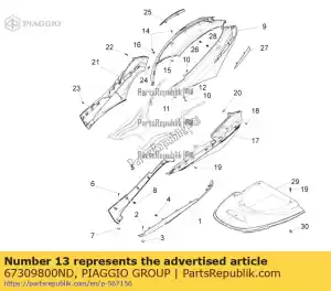 Piaggio Group 67309800ND lado traseiro da carroceria r.h. - Lado inferior