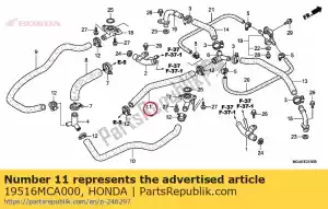 honda 19516MCA000 tuyau a, dérivation - La partie au fond