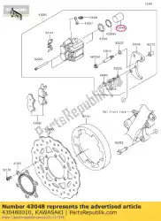 zuiger-remklauw klx125caf van Kawasaki, met onderdeel nummer 430480010, bestel je hier online: