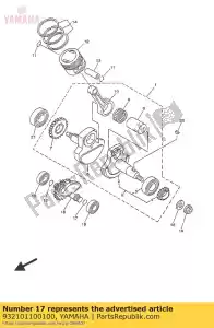 yamaha 932101100100 o-ring - Onderkant