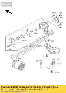 kawasaki 131071366 albero, pompa dell'olio ex500-e3 - Il fondo