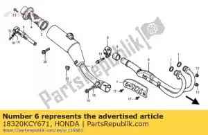 Honda 18320KCY671 z??czka rurowa, np. - Dół