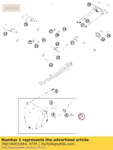 ktm 76014001044 luz principal cpl. - Lado inferior
