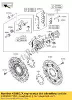 430800077DJ, Kawasaki, caliper-sub-assy, ??fr, rh, b kawasaki er6n  d er6f f kle versys b e klz a er650 c ex650 er 6f abs 6n 1000 650 , Nieuw