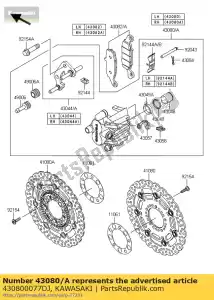 Kawasaki 430800077DJ caliper-sub-assy,fr,rh,b - Bottom side