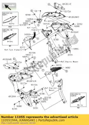 beugel, lijkwade, upp, links zr1000da van Kawasaki, met onderdeel nummer 110551944, bestel je hier online: