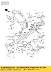 grip, grabrail, p. A. Whi van Kawasaki, met onderdeel nummer 460751095R1, bestel je hier online: