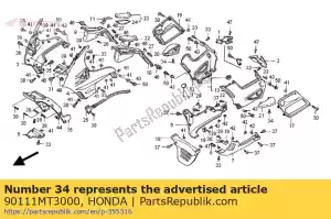 Honda 90111MT3000 vis, ferme, 5x16 - La partie au fond