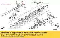 24213MCA000, Honda, forcella, rr. leva del cambio honda gl goldwing a  bagger f6 b gold wing deluxe abs 8a gl1800a gl1800 airbag gl1800b 1800 , Nuovo