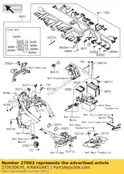 Here you can order the horn kle650cbf from Kawasaki, with part number 270030076: