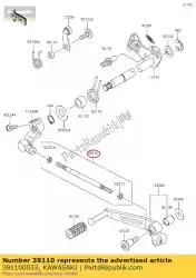 rod-assy-tie van Kawasaki, met onderdeel nummer 391100033, bestel je hier online: