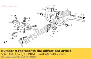 Honda 53231MEA670 suporte, alça inferior - Lado inferior