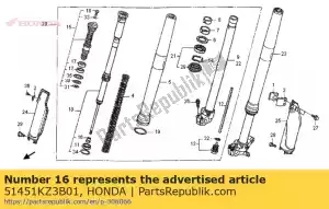 Honda 51451KZ3B01 écrou, verrouillage - La partie au fond