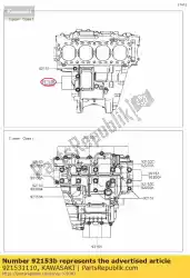 Aquí puede pedir tornillo, 8x63 zx1200-c1 de Kawasaki , con el número de pieza 921531110: