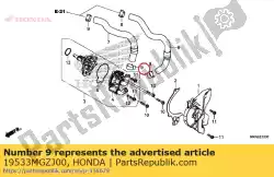 Ici, vous pouvez commander le clip, tuyau d'eau (d30) auprès de Honda , avec le numéro de pièce 19533MGZJ00: