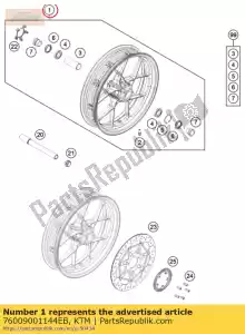 ktm 76009001144EB ruota anteriore cpl. 3,5x17 'el.or - Il fondo