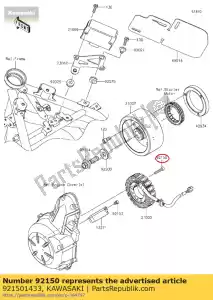 kawasaki 921501433 perno, casquillo, 6x30 ar50-c9 - Lado inferior