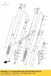 Suzuki 5110406F12 amortecedor, forquilha - Lado inferior