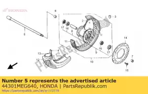 Honda 44301MEG640 eixo, fr. roda - Lado inferior