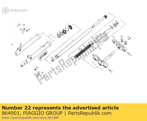 aprilia 864901 fork upper plate - Bottom side