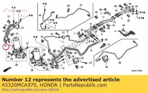 honda 43320MCA970 tube secondaire f, frein - La partie au fond