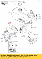 510611057, Kawasaki, rodillera, lh ej650-c3 kawasaki  w 650 800 2001 2002 2003 2004 2005 2006 2011 2012 2013 2014 2016 2018, Nuevo