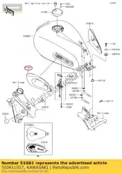 Here you can order the pad-knee,lh ej650-c3 from Kawasaki, with part number 510611057: