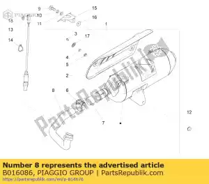 Piaggio Group B016086 collecteur d'échappement - La partie au fond